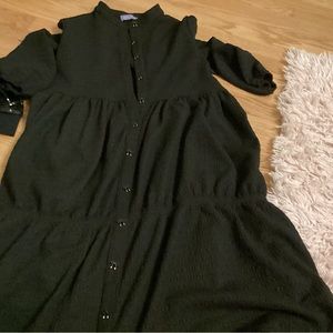 Long tiered black dress